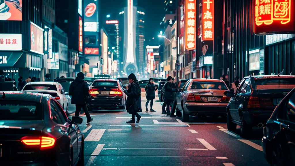 OVERPOPULATION WALKS THE STREETS, EXTREME FOCUS AND SHARPNESS OF THE SHAPES , EXTENSIVE DEPTH OF FIELD, latest technology, flying cars, CLOSEUP GENERAL SHOT OF OVERCROUPED INTRICATE FUTURISTIC CYBER PUNK CITY, cinematic lighting, 4k image, futurism, futuristic vehicles, CHINESE FOOD STALLS, CONSTANT HUMIDITY, SUPER TALL BUILDINGS ON THE AVENUE, VERY TALL SKYSCRAPER, SATURDAY AT NIGHT, music, Bustle, many cars, GIRLS OF THE NIGHT, LUXURY CARS,
