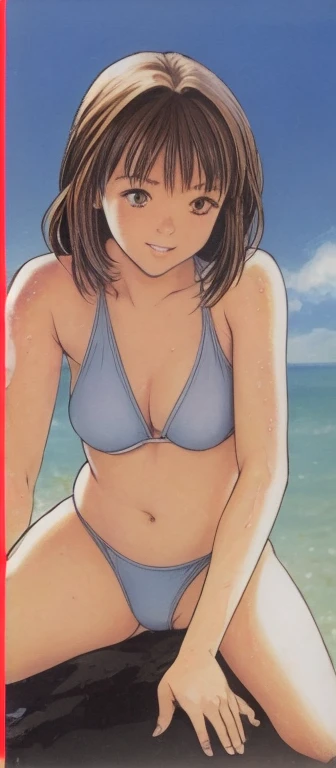 Iori is standing in a bikini。