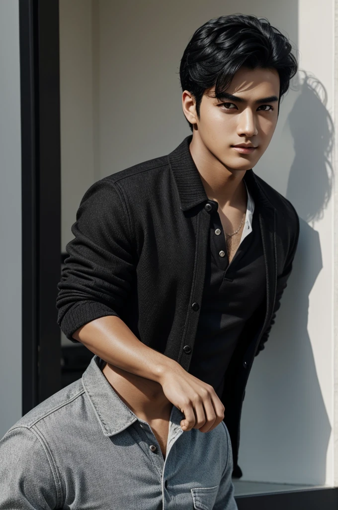 black hair boy, dark eyes, attractive dark complexion and intelligent look