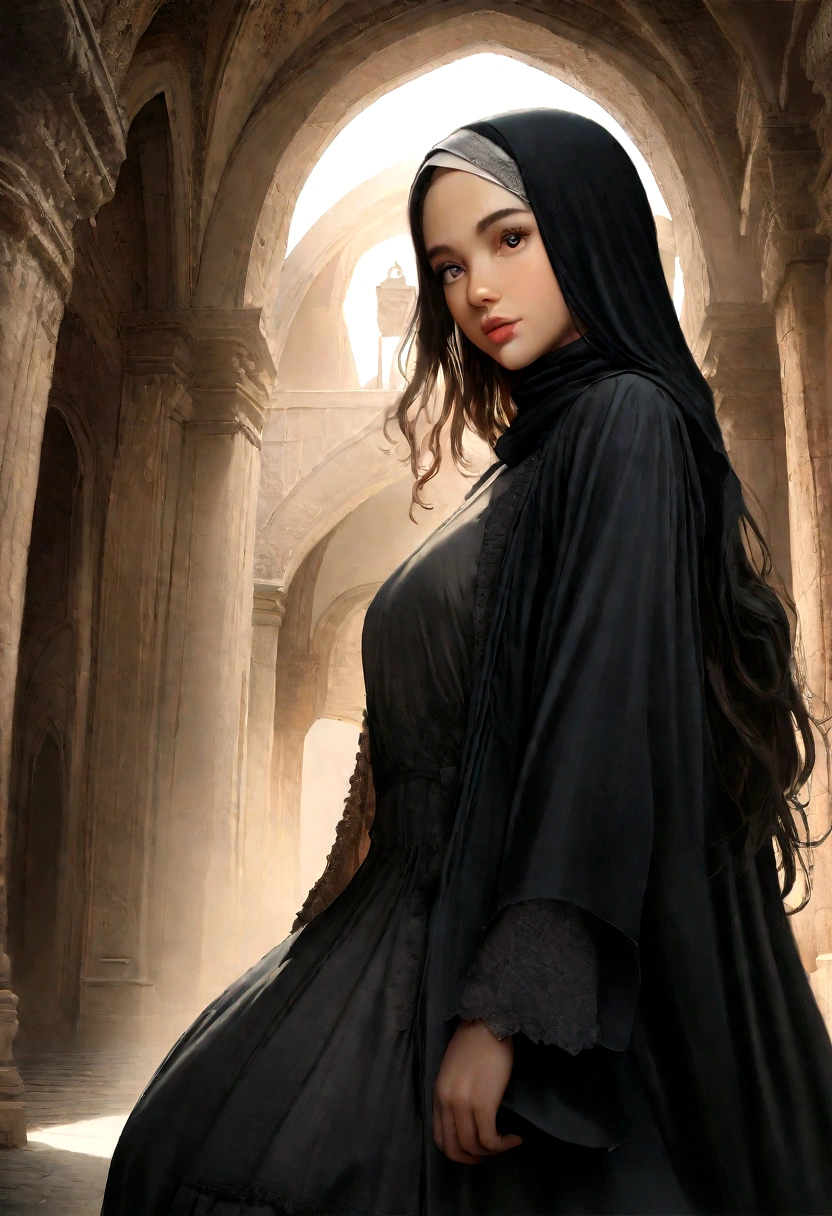 (RAW photo, best quality), (Cuteness Mawra Hocane), (realistic, photo-realistic:1.3), HIJAB OUTFITS DRESS, Hoodie, best quality of Hijab Girl, Full Hijab Dress, highly detailed Hijab, masterpiece, ultra-detailed, illustration, 1girl, upper_body, dynamic angle, world masterpiece hijabi, messy_long_hair, best qua, extremely detailed CG unity 8k wallpaper, ink, Amazing, cinematic lighting nude full body aroused
