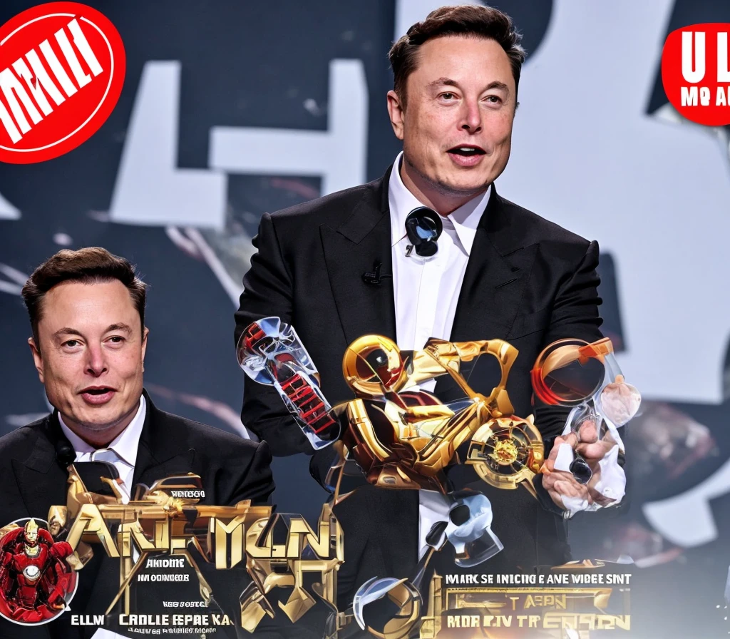 make a cover for my Elon Musk x using iron man's armor in an intergalactic war