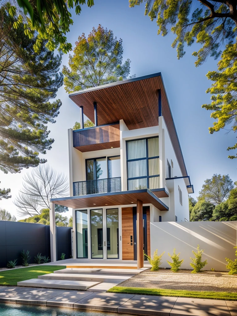1 MODERN house, cafe area:1.4, main material by white wall and wood, large yard, 1 road passes in front of the house, (Photo brute, real, best quality, head of'artwork:1.2), avoir l'modern and minimalist look, 1 route devant la maison, lumière annulaire Shime, brightness of light'interior:1.2, dynamic lighting:1.3, (hyper realistic, photo-realistic:1.2), High quality, (dark lighting:1.2), perfect lighting, archquotidiennement