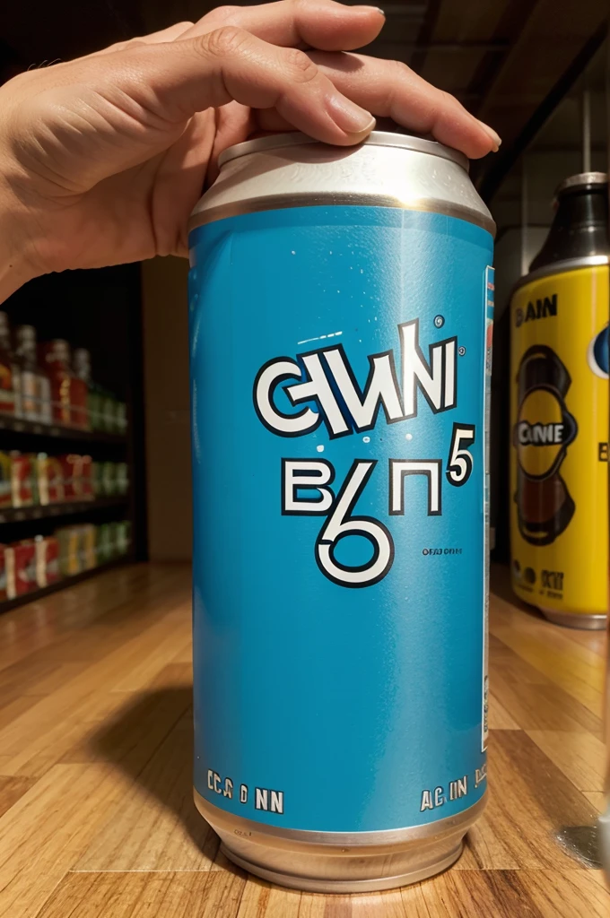 Logo of canned drink that activates the brain and is called the BRAIN 5 drink.O