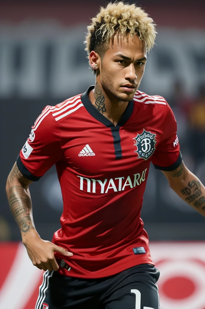 Neymar wearing Flamengo's shirt