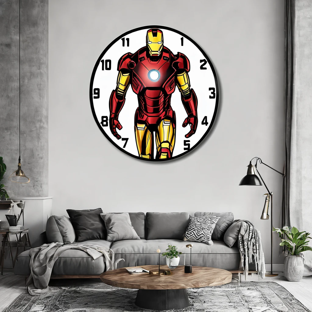 Wall Clock style iron Man