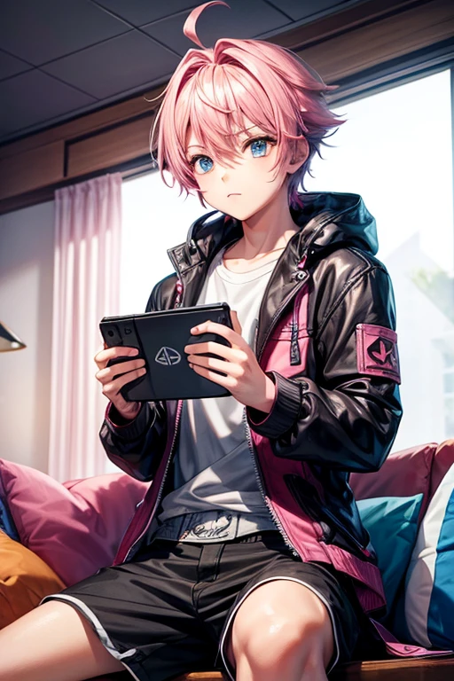 Boy, Video game, pink hair,