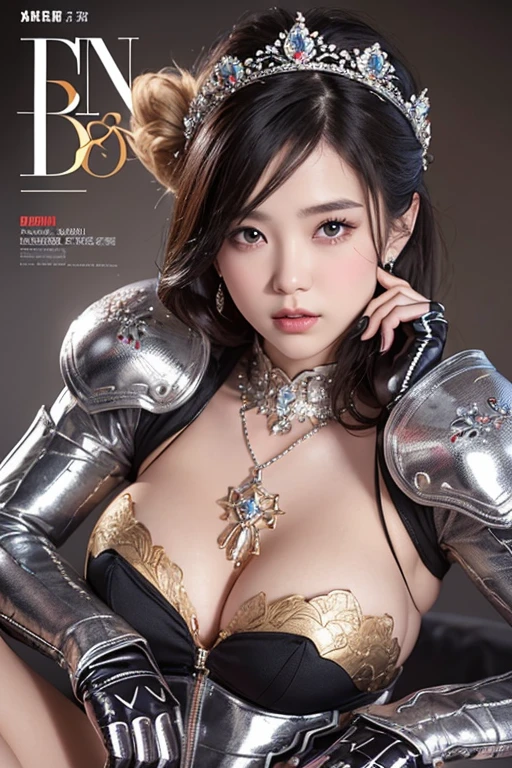 Porn magazine cover、(masterpiece, Highest quality), Intricate details,
One girl, Diana \(League of Legends\), One girl, Bodysuits, armor, compensate, Gray Hair,Supermodel proportions、Beautiful areola、Ultra detailed nipples、Photon Mapping、Radio City、Bright lighting、super detailed pussy、Bright lighting、super detailed pussy、