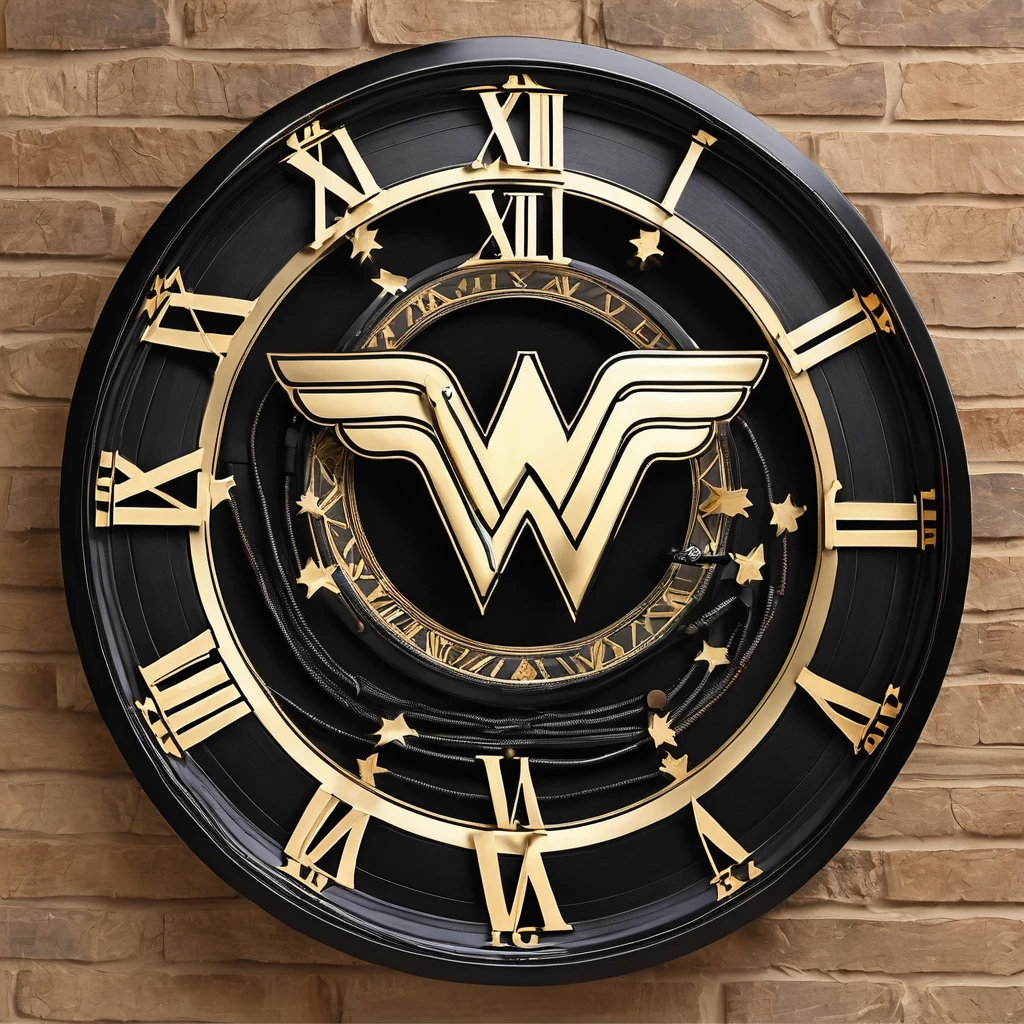 Wall Clock style wonder woman ultra-detailed best quality