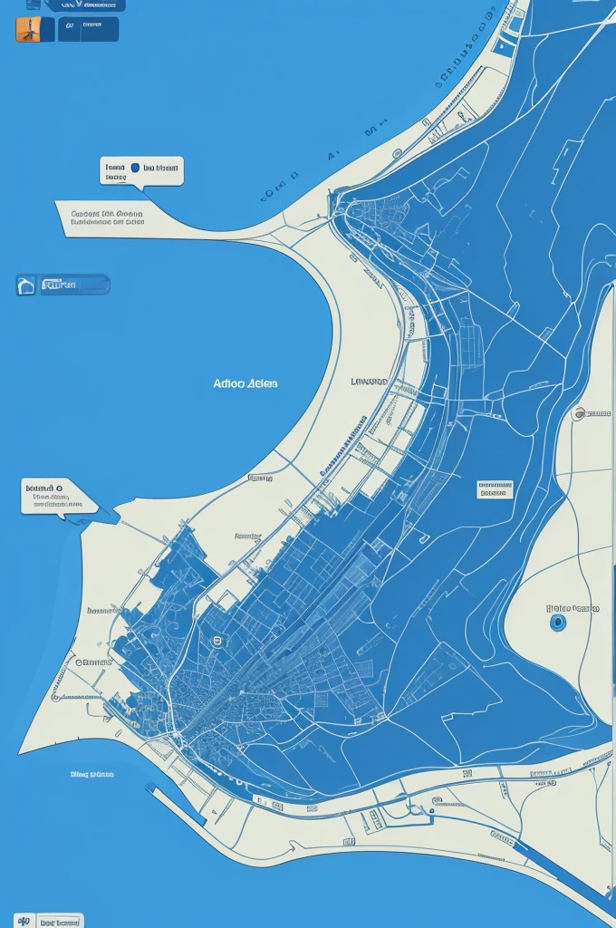 Cartoon map with blue background for profile picture 