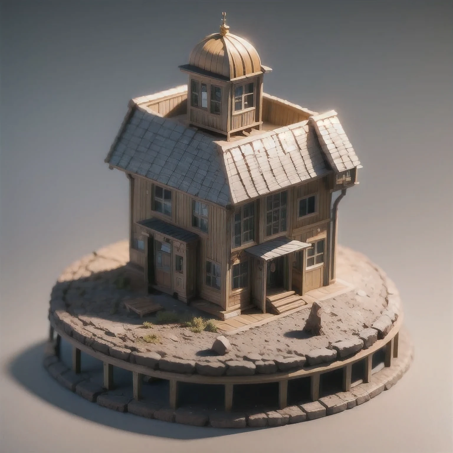 there is a  sitting at a table in a miniature house, stylized 3d render, 3 d clay render, 3d clay render, daily render, stylized as a 3d render, 3 d illustration, 3d illustration, low poly render, a low poly render, clay render, 3d low poly render, 3 d low poly render