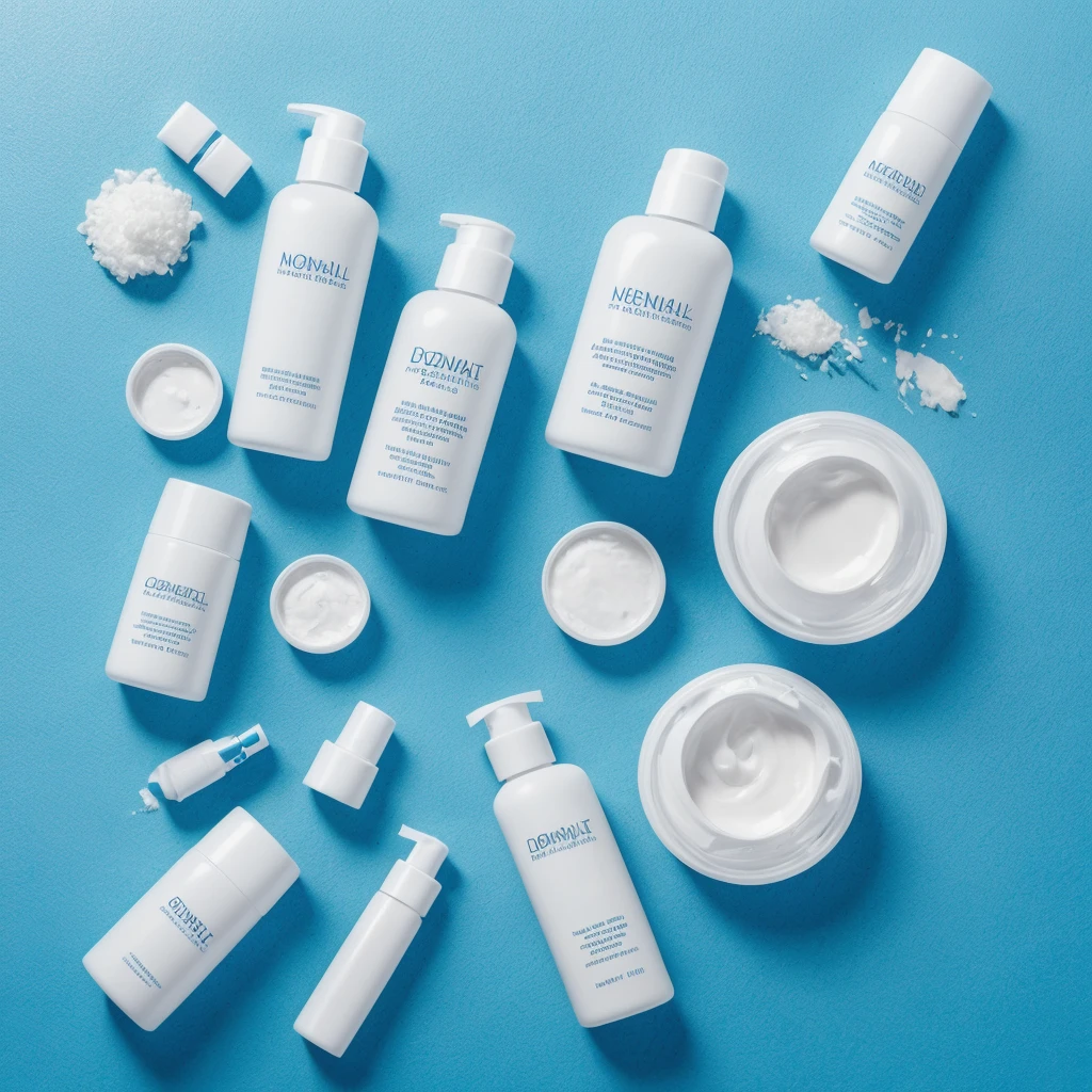 cosmetic (1 cosmetic), lotion, (1 lotion), water, no humans, blue background,