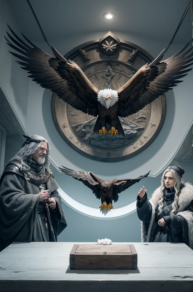 Create a new home in the got universe, high nobility, cold salt, insightful, crazy, intelligent and sarcastic, given name Hollow, known for their self-knowledge and control, an air of mystery running through your home, in cold tones, with the eagle being the main prevalent symbol, in a detailed way and that follows all the characteristics to the letter.