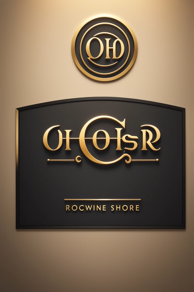 Logo for an online store with the name OSHER and below written online store, The logo must convey a feeling of elegance and richness, with the aim of converting many sales