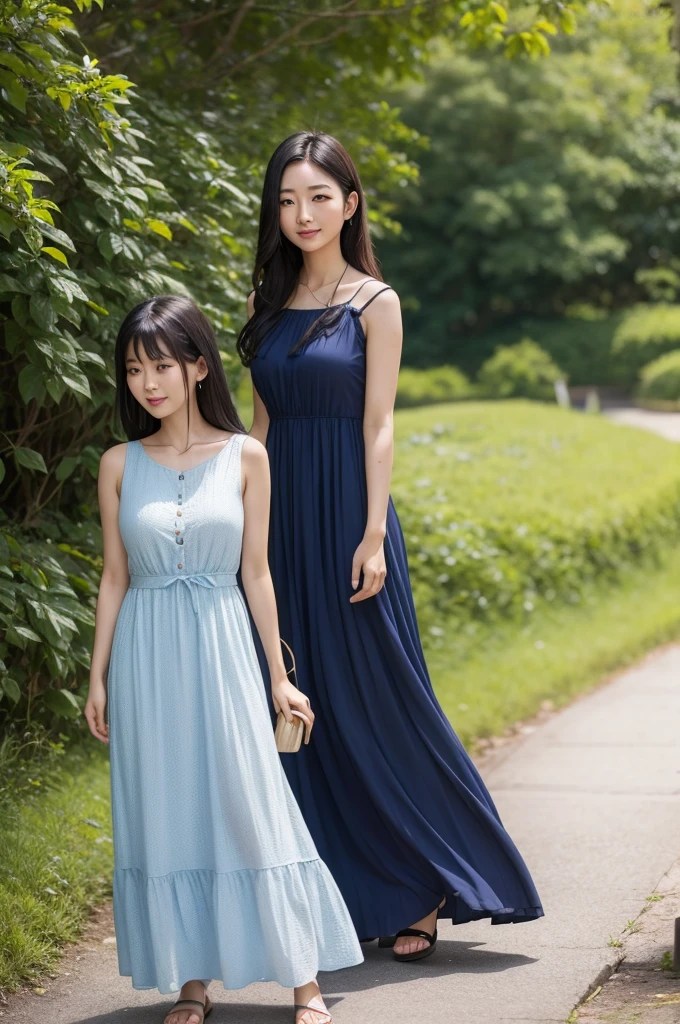 Asian woman in her 20s wearing a long dress