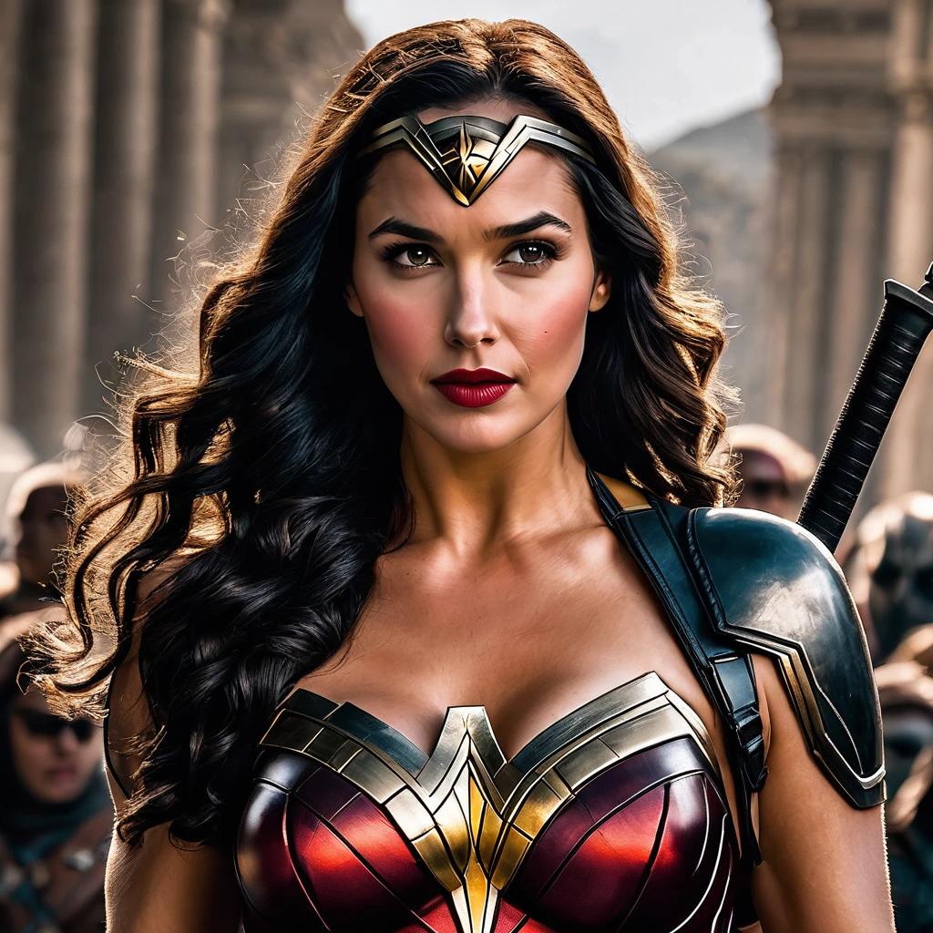 Wonder woman as lady Deadpool cinematic best quality