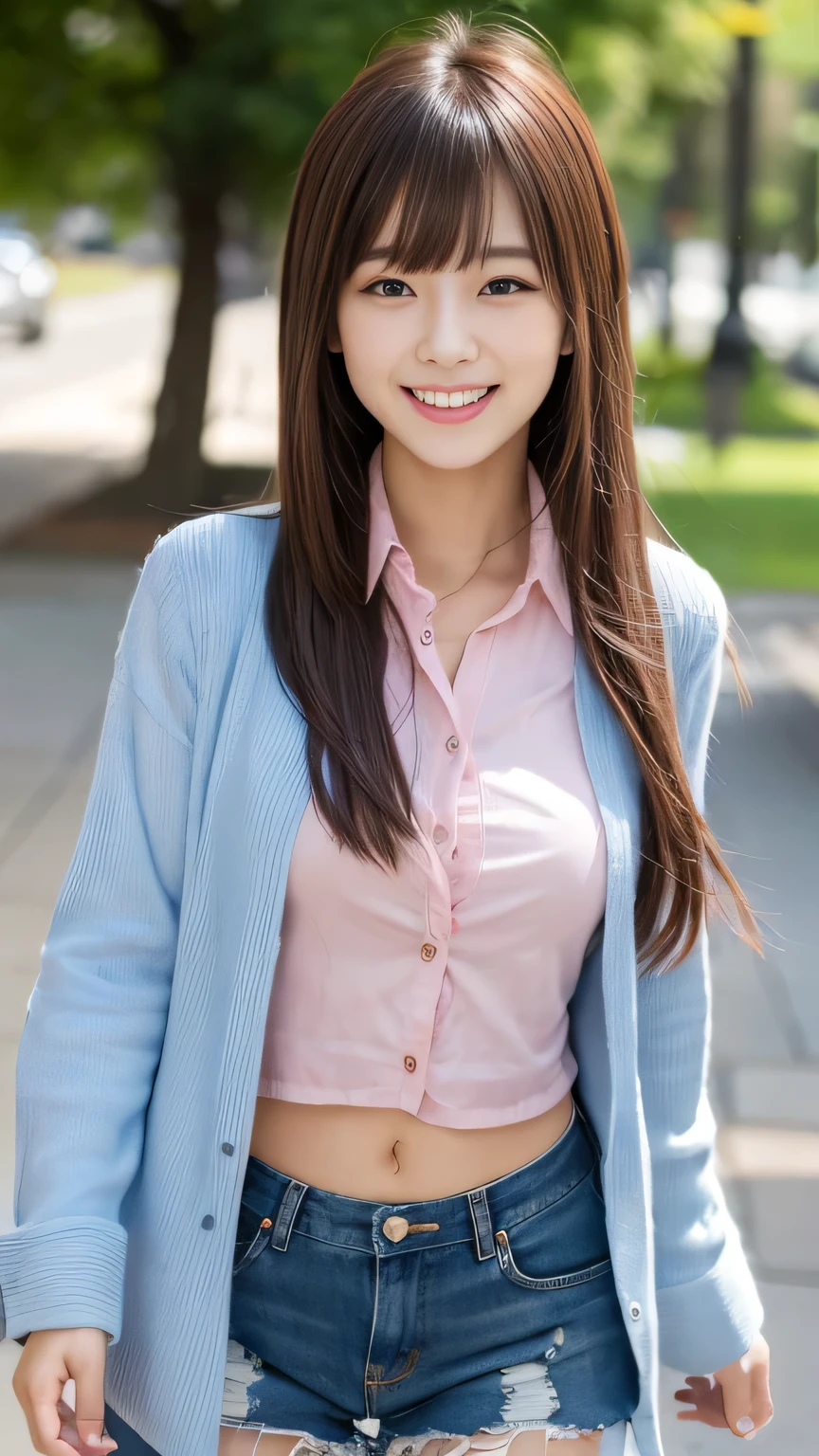 Sexy big ,13 year old beautiful girl looks sexy and cute & Cute beautiful sexy face, A strong wind blows my hair in front of my face,Beautiful super long metallic blonde straight hair。Her long bangs hide her beautiful, cute and sexy eyes.。、Belly button shirt、Very short pink and black checkered miniskirt、Turn around and look at me with a smile、Cute eyes hidden by long bangs、yawn、Double teeth、Reduces the appearance of nasolabial folds、