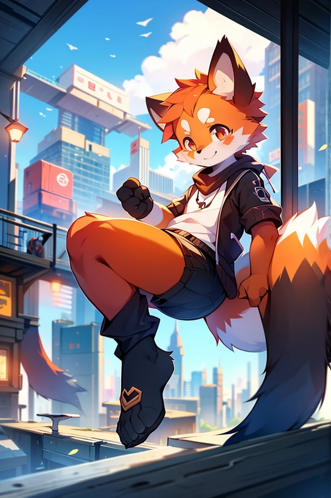 Male Red Panda,,Cityscape,Port cities
