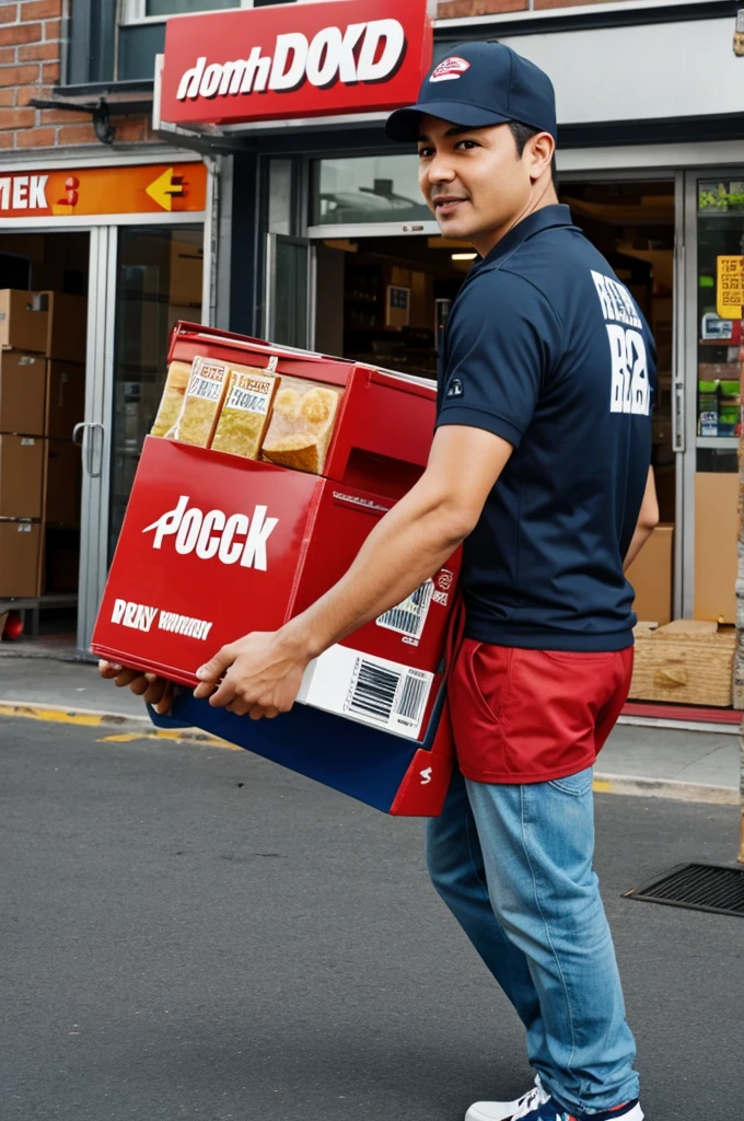 Delivery food man kick man