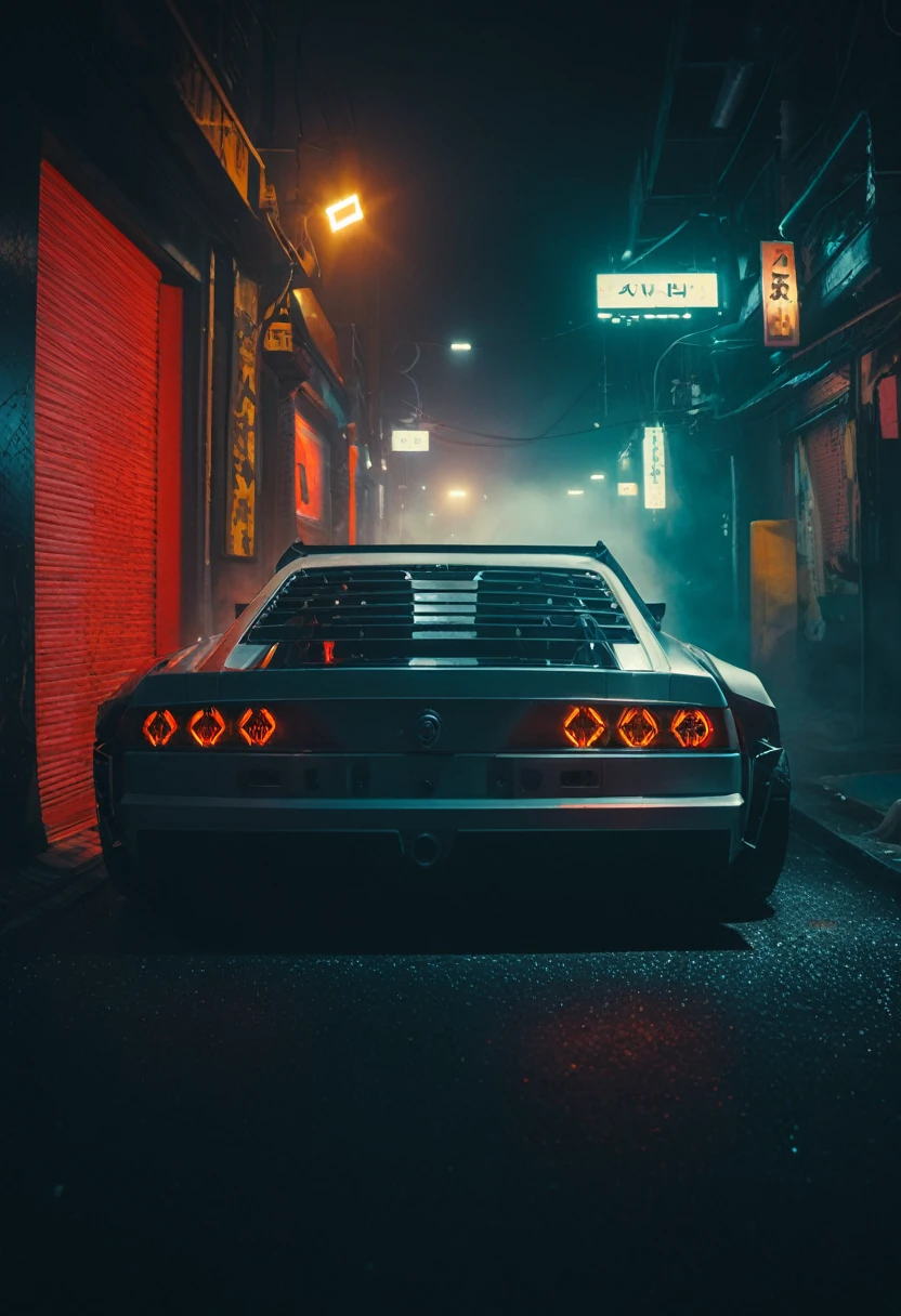 (intrincated details:1.5), (photorealistic), (masterpiece), (photography), cinematic lighting, (hyperrealistic:1.2), 8K, 300mm
vehicle focus, cyberpunks car, cyberpunk alley, ground vehicle, motor vehicle, , scenery, solo, night time, wide tyres, autonomous vehicle,(car led lights), steam coming out of the exhausts, (lens flare, film noise, diffused glow.1.5), (reflections and shine:1.5), (diffraction and chromatic aberration:1.5), (without license plate), (extremely shiny car paint), (tires with a lot of negative camber), Drone Cars, simetric design
sparks floating, (dust and scratches film:1.2), (vintage color grading:1.3), dense environment, (old photo style)
SK_ANALOGFILM