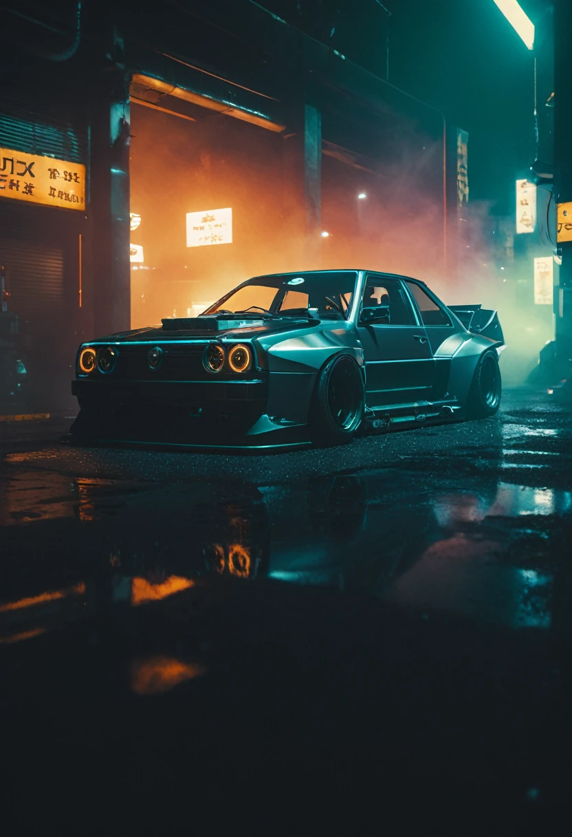 (intrincated details:1.5), (photorealistic), (masterpiece), (photography), cinematic lighting, (hyperrealistic:1.2), 8K, 300mm
vehicle focus, cyberpunks car, cyberpunk alley, ground vehicle, motor vehicle, , scenery, solo, night time, wide tyres, autonomous vehicle,(car led lights), steam coming out of the exhausts, (lens flare, film noise, diffused glow.1.5), (reflections and shine:1.5), (diffraction and chromatic aberration:1.5), (without license plate), (extremely shiny car paint), (tires with a lot of negative camber), Drone Cars, simetric design
sparks floating, (dust and scratches film:1.2), (vintage color grading:1.3), dense environment, (old photo style)
SK_ANALOGFILM
