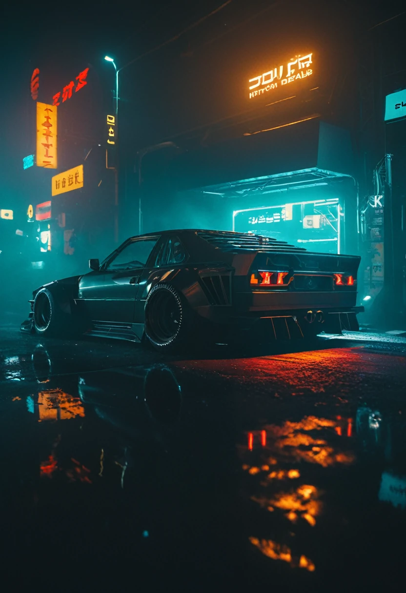 (intrincated details:1.5), (photorealistic), (masterpiece), (photography), cinematic lighting, (hyperrealistic:1.2), 8K, 300mm
vehicle focus, cyberpunks car, cyberpunk alley, ground vehicle, motor vehicle, , scenery, solo, night time, wide tyres, autonomous vehicle,(car led lights), steam coming out of the exhausts, (lens flare, film noise, diffused glow.1.5), (reflections and shine:1.5), (diffraction and chromatic aberration:1.5), (without license plate), (extremely shiny car paint), (tires with a lot of negative camber), Drone Cars, simetric design
sparks floating, (dust and scratches film:1.2), (vintage color grading:1.3), dense environment, (old photo style)
SK_ANALOGFILM