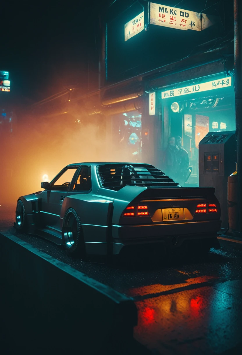 (intrincated details:1.5), (photorealistic), (masterpiece), (photography),  cinematic lighting, (hyperrealistic:1.2), 8K, 300mm
vehicle focus, cyberpunks car, cyberpunk alley, ground vehicle, motor vehicle, , scenery, solo, night time, wide tyres, autonomous vehicle,(car led lights), steam coming out of the exhausts, (lens flare, film noise, diffused glow.1.5), (reflections and shine:1.5), (diffraction and chromatic aberration:1.5), (without license plate), (extremely shiny car paint), (tires with a lot of negative camber), Drone Cars, simetric design
sparks floating, (dust and scratches film:1.2), (vintage color grading:1.3), dense environment, (old photo style)
 SK_ANALOGFILM 