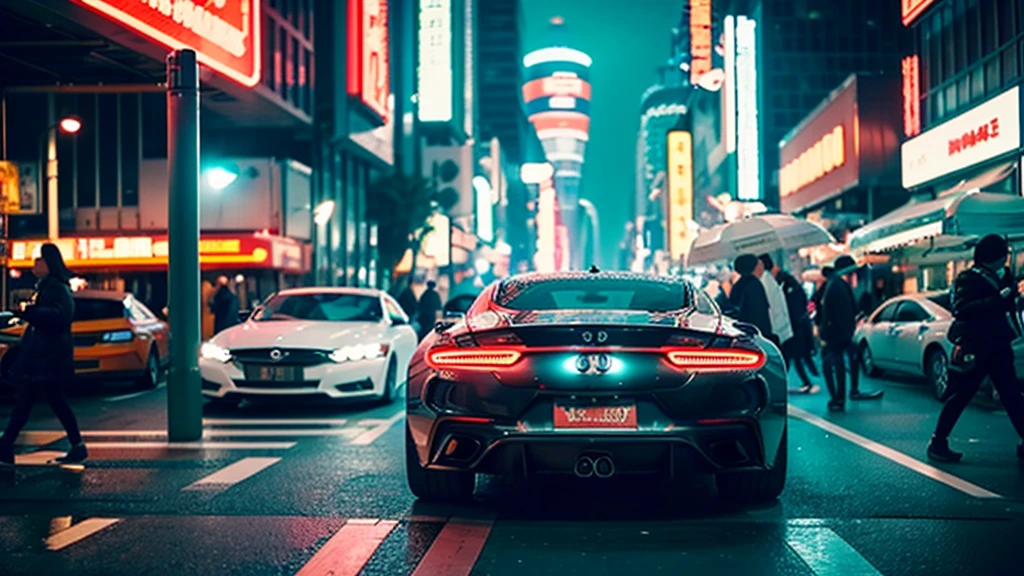 forced perspective, INFINITE DEPTH OF FIELD (((futurism))) OVERPOPULATION WALKS THE STREETS, EXTREME FOCUS AND SHARPNESS OF THE SHAPES , EXTENSIVE DEPTH OF FIELD, latest technology, flying cars, CLOSEUP GENERAL SHOT OF OVERCROUPED INTRICATE FUTURISTIC CYBER PUNK CITY, cinematic lighting, 4k image, futurism, futuristic vehicles, CHINESE FOOD STALLS, CONSTANT HUMIDITY, SUPER TALL BUILDINGS ON THE AVENUE, VERY TALL SKYSCRAPER, SATURDAY AT NIGHT, music, Bustle, many cars, GIRLS OF THE NIGHT, LUXURY CARS,