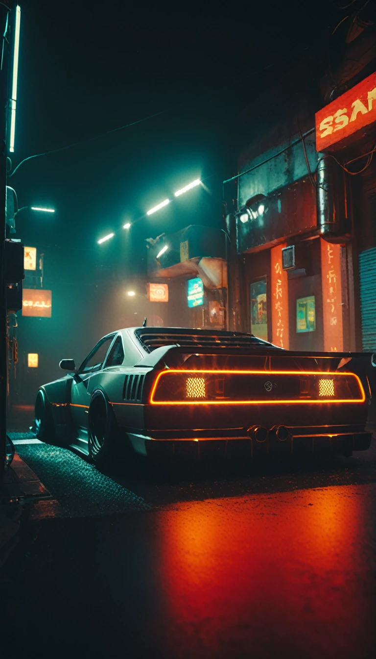 (intrincated details:1.5), (photorealistic), (masterpiece), (photography), cinematic lighting, (hyperrealistic:1.2), 8K, 300mm
vehicle focus, cyberpunks car, cyberpunk alley, ground vehicle, motor vehicle, , scenery, solo, night time, wide tyres, autonomous vehicle,(car led lights), steam coming out of the exhausts, (lens flare, film noise, diffused glow.1.5), (reflections and shine:1.5), (diffraction and chromatic aberration:1.5), (without license plate), (extremely shiny car paint), (tires with a lot of negative camber), Drone Cars, simetric design
sparks floating, (dust and scratches film:1.2), (vintage color grading:1.3), dense environment, (old photo style)
SK_ANALOGFILM