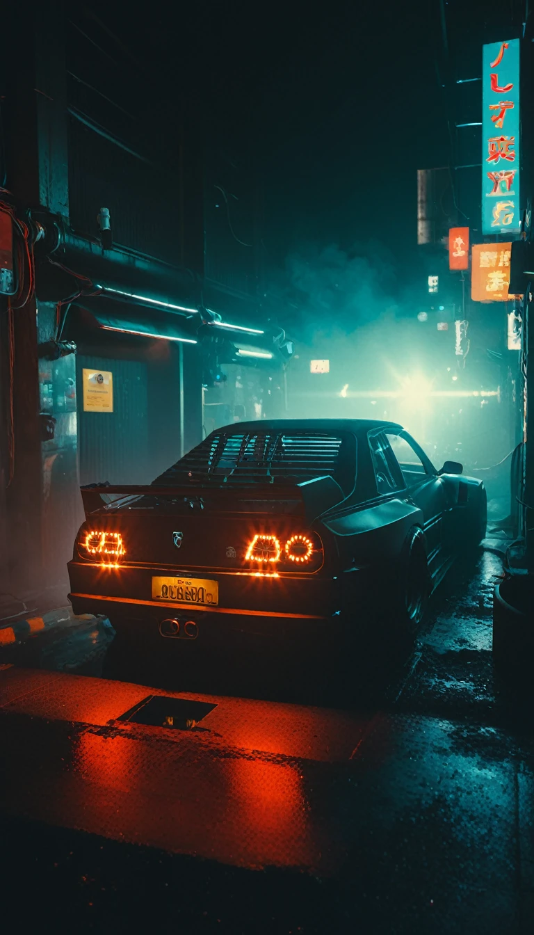 (intrincated details:1.5), (photorealistic), (masterpiece), (photography), cinematic lighting, (hyperrealistic:1.2), 8K, 300mm
vehicle focus, cyberpunks car, cyberpunk alley, ground vehicle, motor vehicle, , scenery, solo, night time, wide tyres, autonomous vehicle,(car led lights), steam coming out of the exhausts, (lens flare, film noise, diffused glow.1.5), (reflections and shine:1.5), (diffraction and chromatic aberration:1.5), (without license plate), (extremely shiny car paint), (tires with a lot of negative camber), Drone Cars, simetric design
sparks floating, (dust and scratches film:1.2), (vintage color grading:1.3), dense environment, (old photo style)
SK_ANALOGFILM