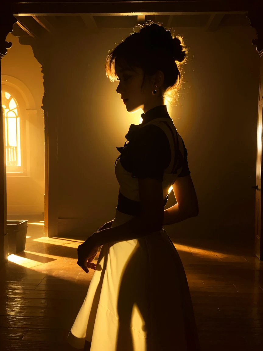 photo realistic, photo realistic, masterpiece, ultra high res, 8k, best quality, detailed shadow, amazing, sharp detail, sharp focus, (((Silhouette Lighting:1.5))), (((detailed and structured patterns))),
BREAK
1girl, (((big round eyes:1.3))), (((tareme:1.1))), (((afraid:1.2))), (((open mouth:1.2))), (looking up), (looking away), (random hairstyle), ((random face)), (((childlike face:1.2))), (bangs), (((very cute maid outfit:1.1))), (((Inside a dark Western-style building:1.2))), (((indoor))),