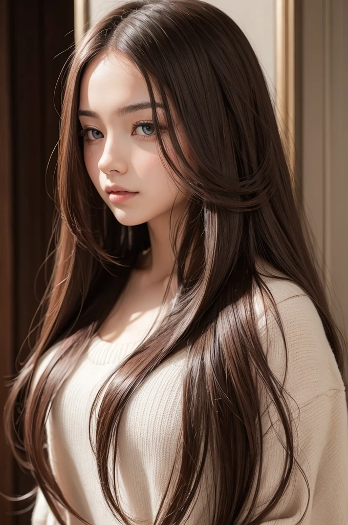  beautiful with long hair 
