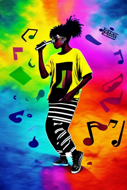 A background filled with scattered musical notes in various sizes and colors
A background completely filled with scattered musical notes in various sizes and colors, covering the entire screen.
beautiful girl colorful image
Dance hiphop Dance CREW Waacking Dance
Punking
black medium hair black medium hair
Five fingers Baggy clothes Baggy clothes