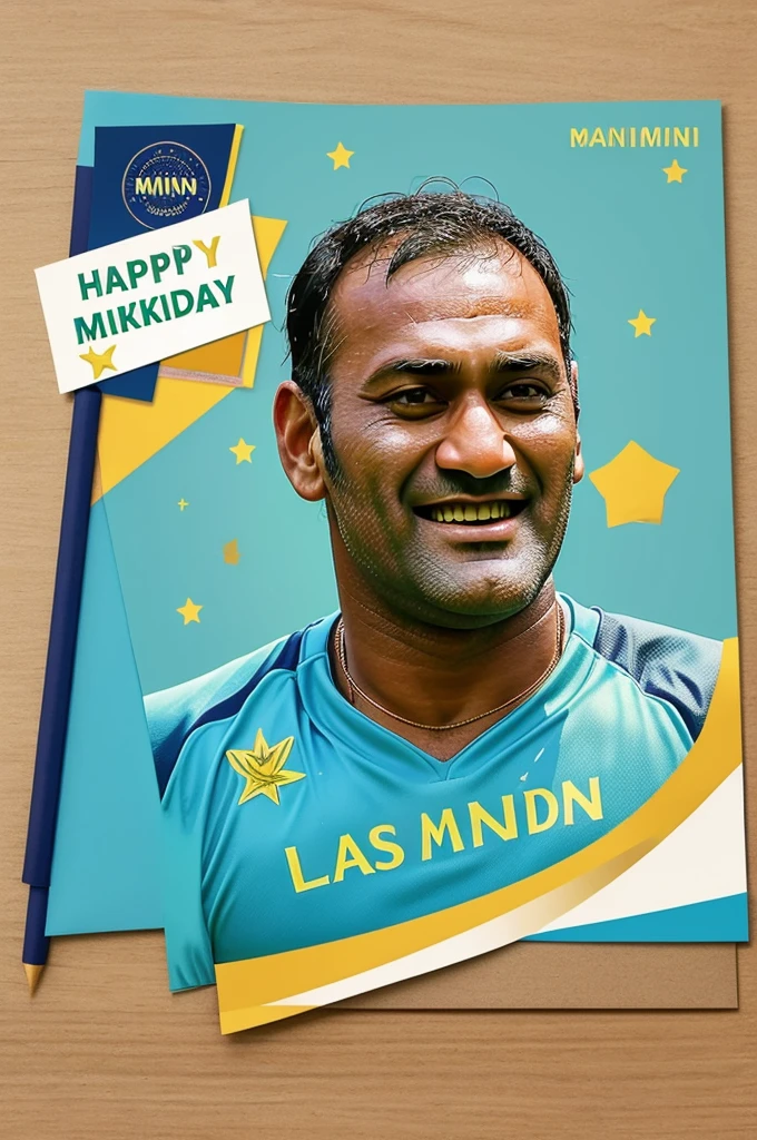 Make a greeting card for The legend cricketer MSDhoni (Thala) wishing him birthday on 7th July.