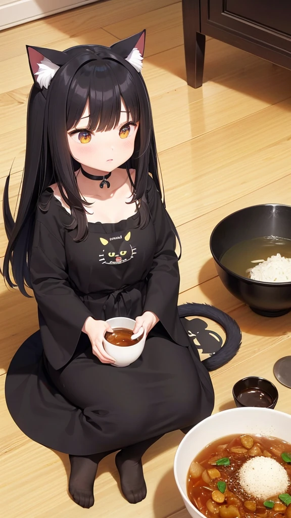 There is a black cat holding a bowl of rice., The cat is drinking tea, Anime movie screenshots, Cat makes soup, Cat drinking coffee, Anime Cat, Cute cat anime visuals, Gore anime screenshot, Anime movie screenshots, Animation still screenshots, Incredible anime movie scenes, In anime movies, A still from the anime