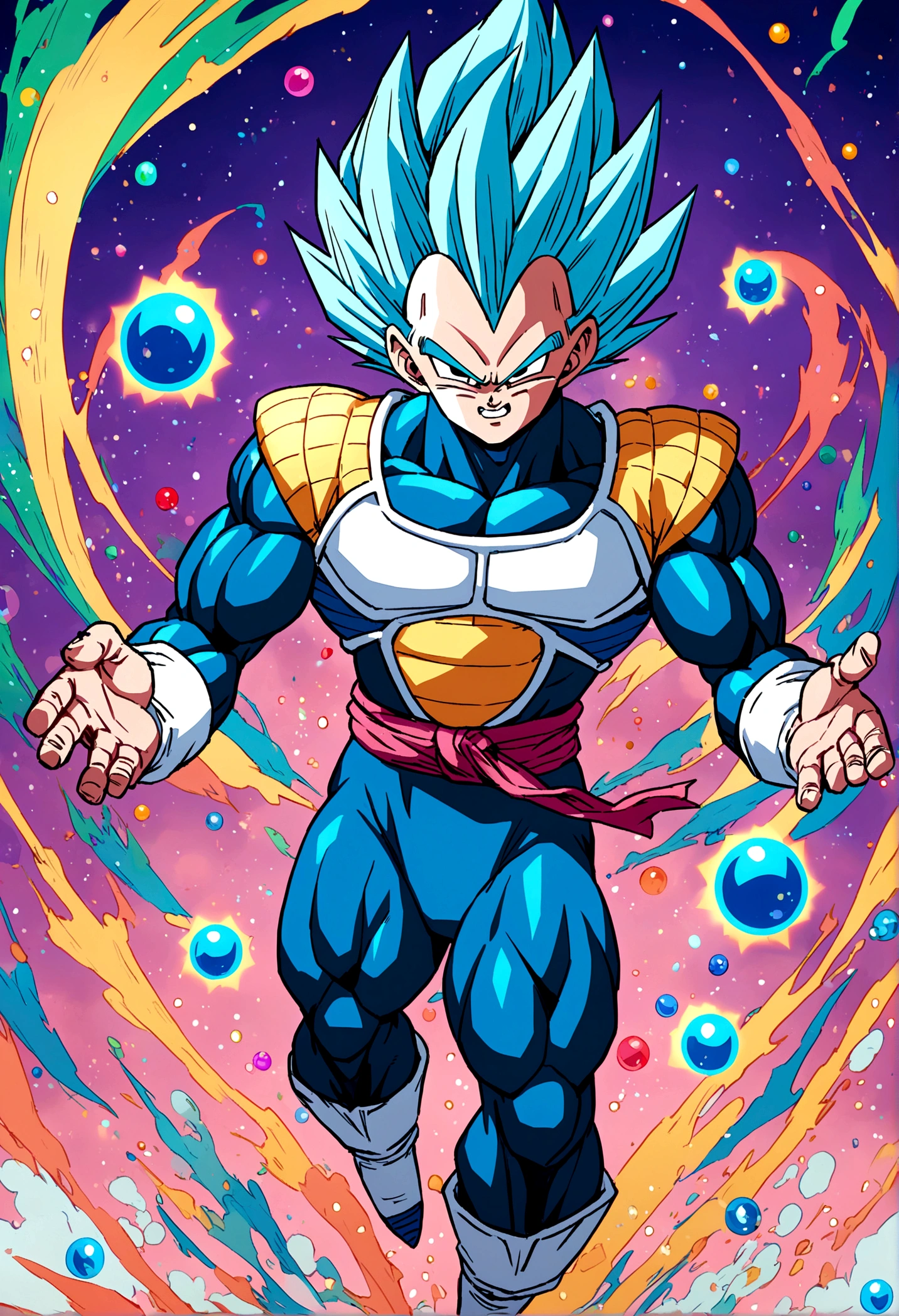 vegeta blue hair dragon ball, spheres dragon background