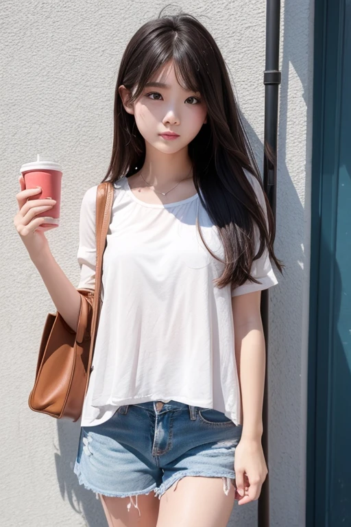 1girl, Light clothes on a hot day