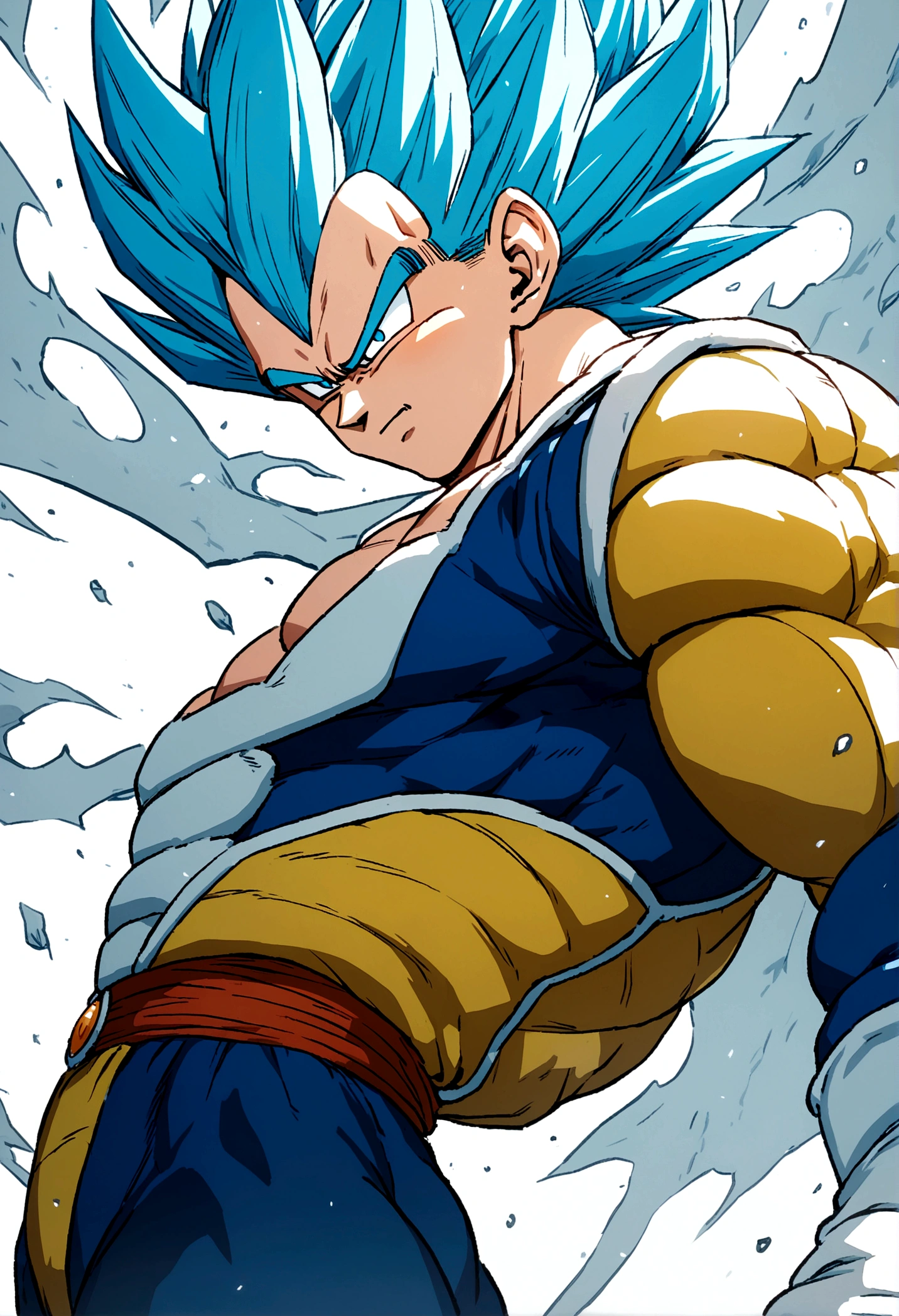 -vegeta blue hair dragon ball, White background