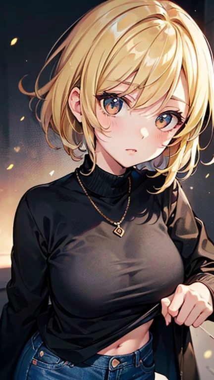 Nishizumi Shiho,Darjeeling,where,
One Woman,
(Blonde:1.5),
(Semi-short hair:Slightly longer,)Asymmetrical Hair,Perm,Gradient Hair:Gold-black,
Late 30s,Natural skin texture,Narrow waist,Pale brown skin,tall,
Japanese Girl,Gal,
light brown eyes,Slightly larger breasts,
(((Black jacket))),
((Black Jeans Pants)),
Golden Necklace,
((ID photo:1.8,Plain background:1.6,Capture your subject from the front)),
expression(Straight face),
Natural depiction,
Beautiful depiction,
Shiny eyes,
Healthy Body,
Natural hairstyle,
Natural body contours,
Natural facial contours,
(Five fingers)Absolute depiction,Symmetrical fingers,
Two arms,
Two legs,
Sharp eyelid depiction,
Symmetrical eyes,Symmetrical eyes,
Keep the subject in the center,Expand the upper body,
Beautiful image quality,
Delicate shades,
4K,Very detailed,
Delicate light adjustment,
Delicate contour drawing,