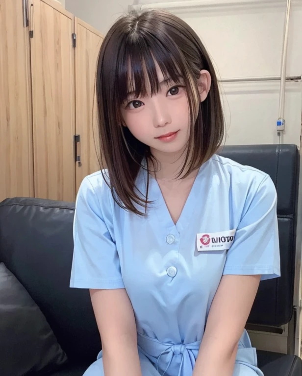 hospital、nurse、30th Generation, [[Realistic]],(Shiny skin),(masterpiece:1.4),(Highest quality:1.4),1 boy, penis, handjob