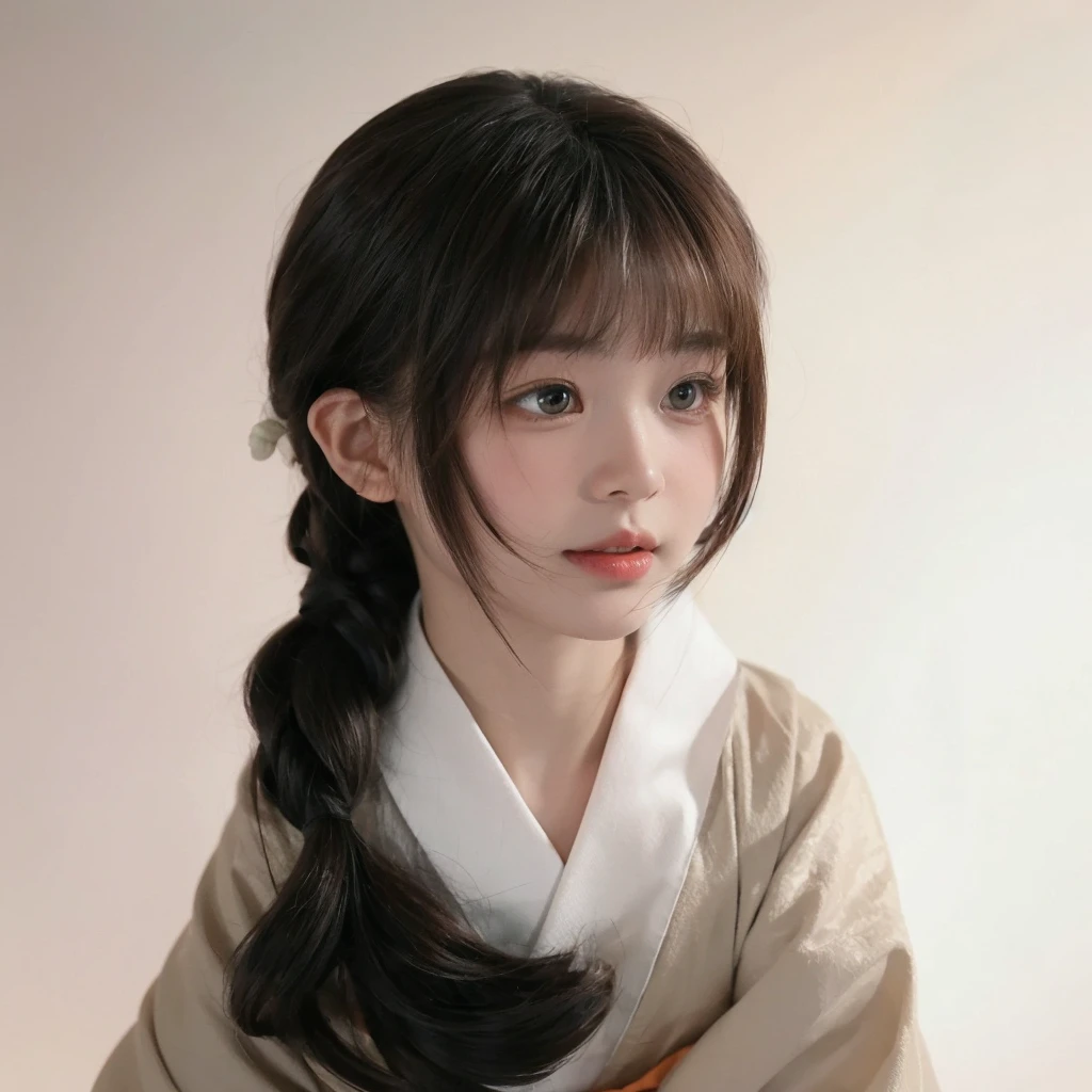 Little Chiyo bangs,Natural and beautiful bangs,Background solid color