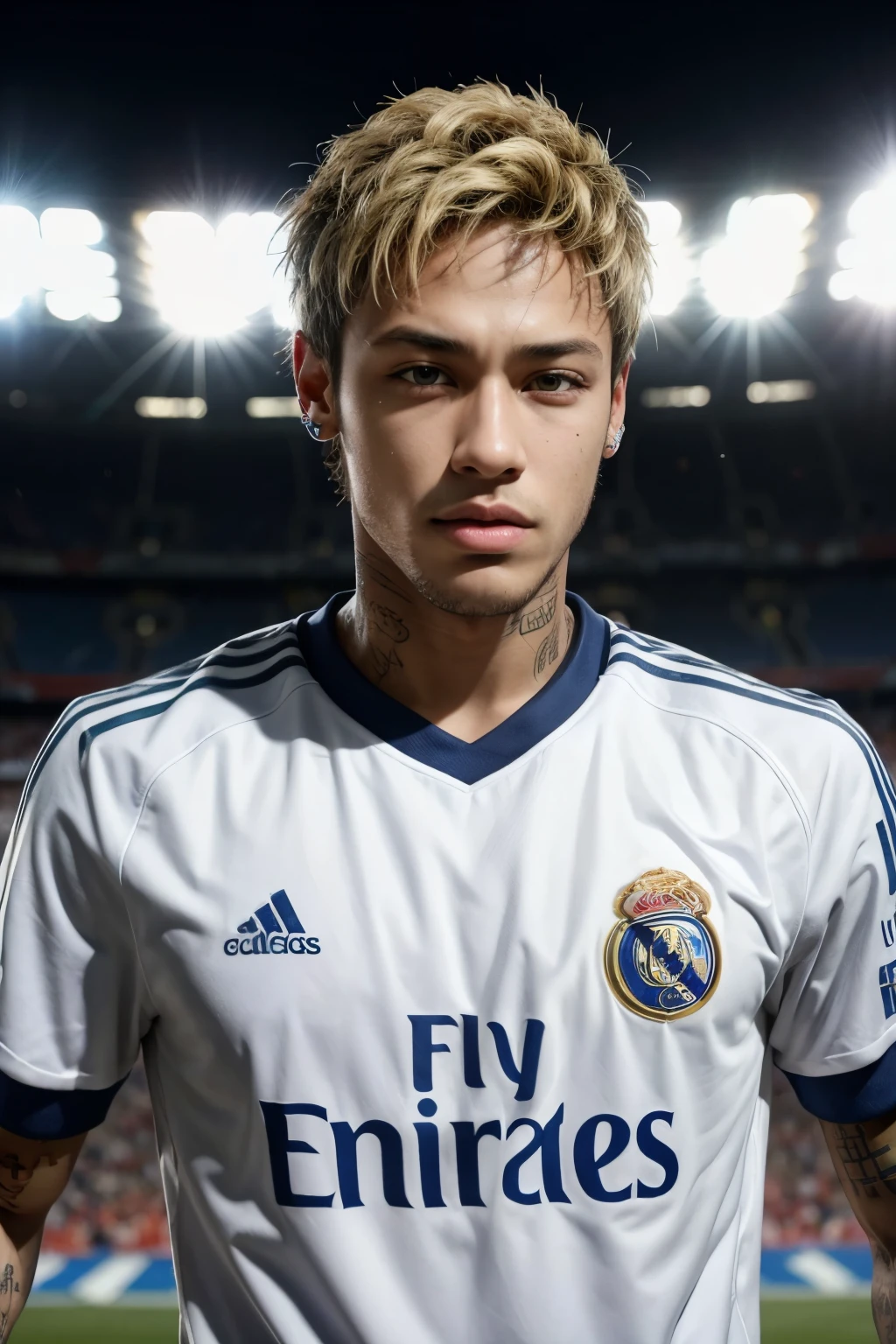 Neymar with the Real Madrid shirt