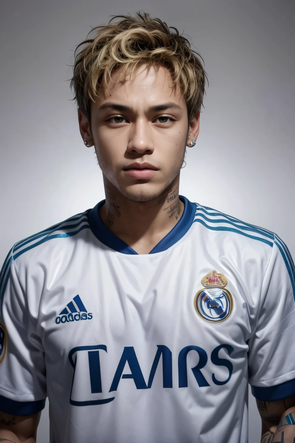Neymar with the Real Madrid shirt
