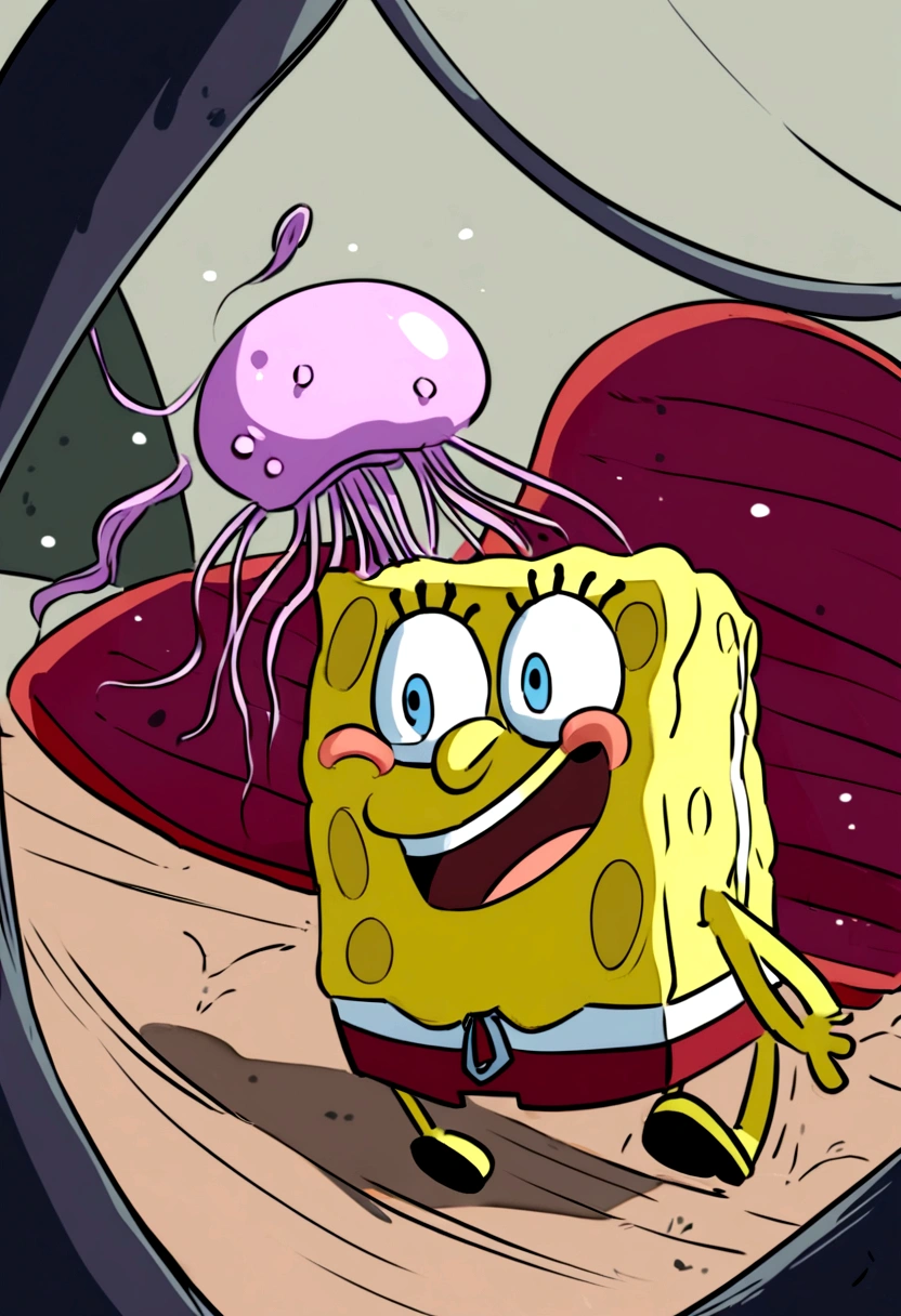 Spongebob is catching jellyfish at Akatsuki&#39;s headquarters