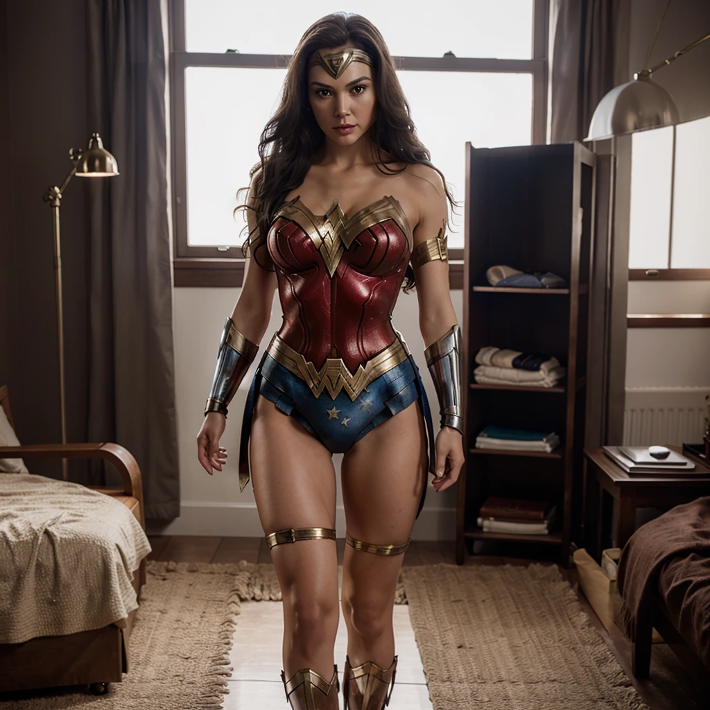 Wonder Woman, transparent lingerie, hyper realistic, 4k