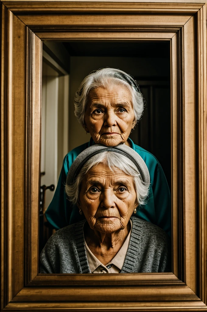 Old woman framed
