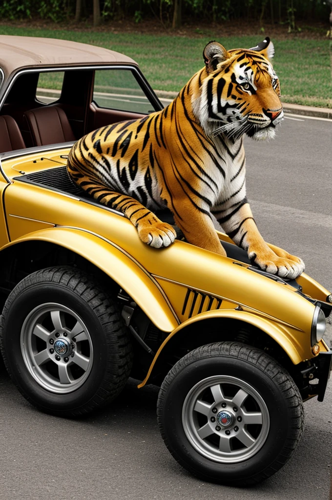 Half tiger half mechanical car 