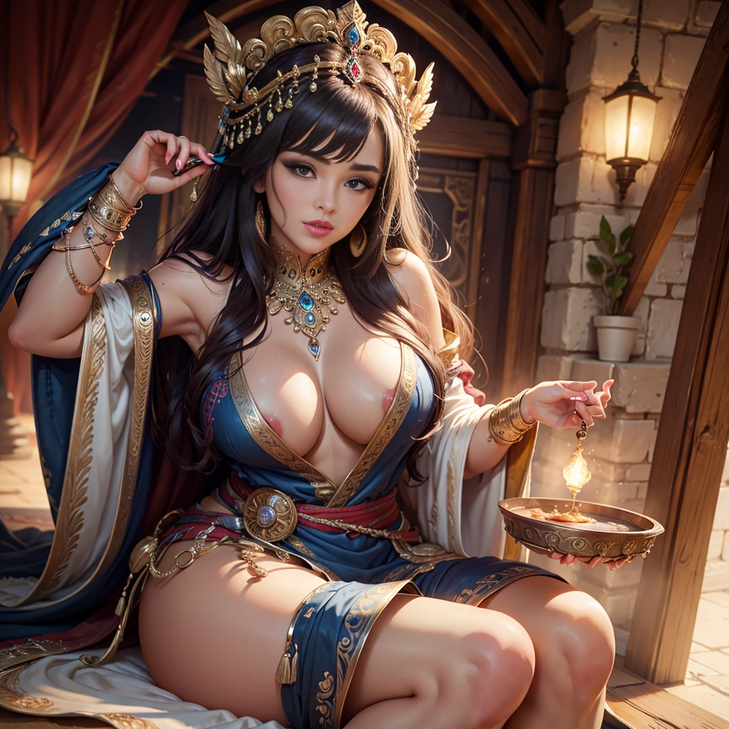 Goddess welcomes you to her private sanctuary, masterpiece, best quality, 8k, closeup, sfw, fine robe