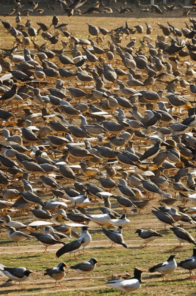 birds with their foods
