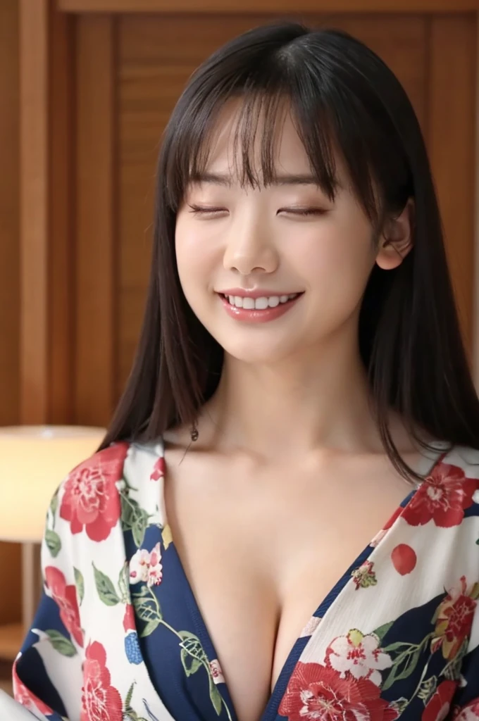8K, 超High resolution, Highest quality,Surreal, photograph, 1. woman, cute, cute顔, Beautiful eyes in every detail, In detail,masterpiece, 日本人woman,(Sleeping in bed:1.5)(View your viewers:1.5) 、Highest quality、High resolution、Tabletop、wallpaper、Realistic、Bright lighting、Professional Lighting、Face Light、Smooth lighting、日本人woman、きれいなwoman、Modeled、gravure、sexy、so beautiful、Beautiful Skin、Beautiful and exquisite、Detailed face、slim、Small breasts、Cleavage 、Brunette colored hair、Japanese Kimono、Japanese Yukata、(Please open your eyes a little:1.5)、 A wonderful expression of joy:1.5)、The costume is white、Bra is visible,