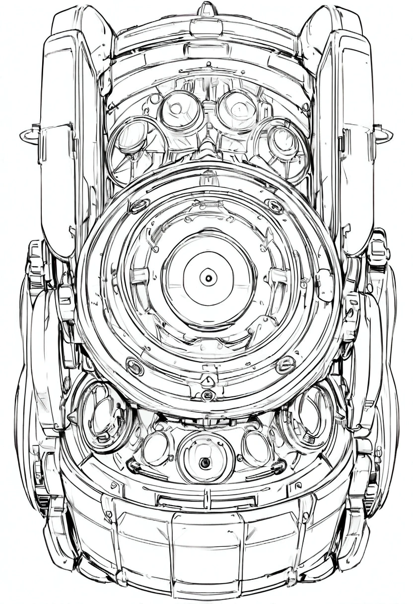 Line art of a time machine 